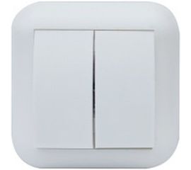 Двухклавишный выключатель Duwi, скрытой проводки, серия Basis, белый 26463 7 