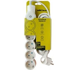 Сетевой фильтр duwi 5 гнезд, с выключателем, с заземлением, со шторками 32572 7 