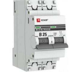 Автоматический выключатель EKF 2P 25А (В) 4,5kA ВА 47-63 PROxima mcb4763-2-25B-pro 