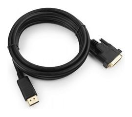 Кабель Cablexpert, DisplayPort-DVI, 3м, 20M/25M, черный, экранированный, пакет, CC-DPM-DVIM-3M 