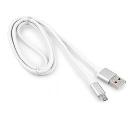 Кабель USB Cablexpert USB 2.0 AM/microB, серия Silver, длина 1м, блистер, белый CC-S-mUSB01W-1M 