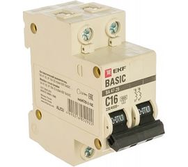 Двухполюсный автоматический выключатель EKF 16А С ВА47-29 4.5кА 7273884 