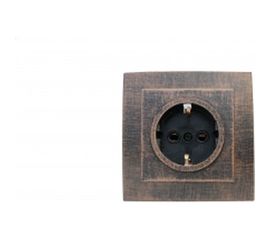 Розетка duwi с/п с з/к 1-местная серия Palazzo Vintage, медь патина 26540 5 