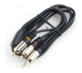 Кабель Cablexpert аудио, 3.5 джек/2хRCA, 2м, блистер, черный CCAB-02-35M2RM-2MB 