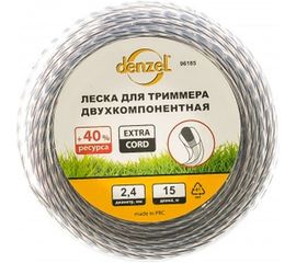 Леска двухкомпонентная для триммера квадратная витая DENZEL 96185 