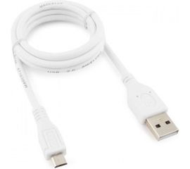 Кабель Cablexpert Pro USB 2.0 AM/micro BM 5P, 1м, экран, белый, пакет CCP-mUSB2-AMBM-W-1M 