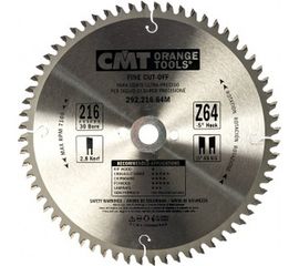 Диск пильный по дереву (216х30х2,8/1,8 мм; Z64) CMT 292.216.64M 