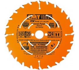 Диск пильный по дереву (165х20/15,87х1,7/1.1 мм; Z24) CMT 271.165.24H 