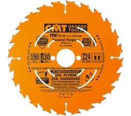 Диск пильный по дереву (190х30/20/16х1,7/1,1 мм; Z24) CMT 271.190.24M 