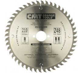 Диск пильный по дереву (210х30х2,8/1,8 мм; Z48) CMT 292.210.48M 