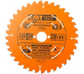 Диск пильный по дереву (216х30х1,8/1,2 мм; Z36) CMT 271.216.36M 