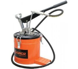 Ручной нагнетатель смазки Groz VGP-6A GR44280 275 атм., емкость 6кг переносной, 4-9гр/ход 