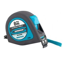 Рулетка Ergonomisch 8мх25мм, магнитный обрезиненный зацеп GROSS 31104 
