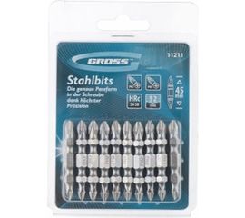 Набор бит двухсторонних (PH2-PH1 х 45 мм) 10 шт. GROSS 11211 