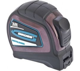 Рулетка GROSS Doppelhaken 3м x 16мм, односторонний зацеп, нейлон, двусторонняя шкала 31122 