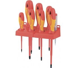 Набор диэлектрических отверток до 1000В, тестер, CrMo, 8шт GROSS 12950 