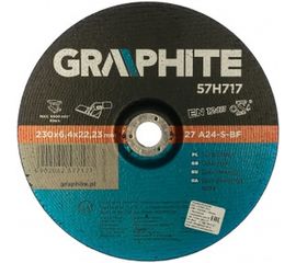 Диск шлифовальный по металлу (230x22.2х6.4 мм) GRAPHITE 57H717 