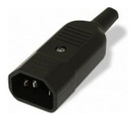 Разъем Hyperline, CON-IEC320C14, IEC 60320 C14, 220В, 10A, на кабель, плоские выступающие штыревые контакты в пластиковом обрамлении, прямой, 47998 