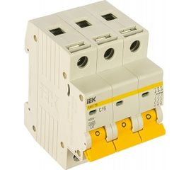 Автоматический 3-полюсный выключатель, 16А, С ВА47-29 4.5кА IEK MVA20-3-016-C 