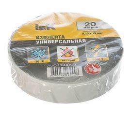 Изолента ПВХ 15мм, 20м, белая IEK ИЭК UIZ-13-10-K01 