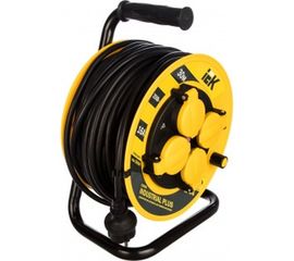 Удлинитель на катушке с термозащитой 4х30м УК30 3х1.5 IP44 IEK Industrial plus WKP15-16-04-30-44 280613 