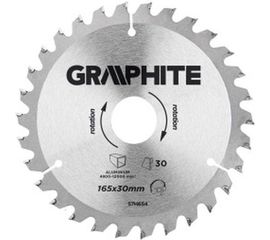 Диск отрезной по алюминию (165x30 мм; 30 зубьев) GRAPHITE 57H654 