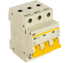 Автоматический 3-полюсный выключатель IEK 3п C 63А ВА 47-29 4.5кА MVA20-3-063-C 