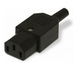 Разъем Hyperline, CON-IEC320C13, IEC 60320 C13, 220В, 10A, на кабель, плоские контакты внутри разъема, прямой, 47865 