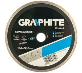 Диск алмазный сплошной 180х22.2 мм GRAPHITE 57H644 