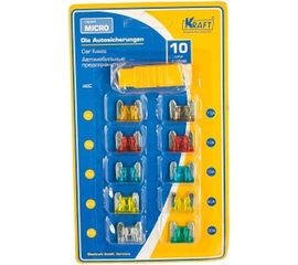 Набор предохранителей KRAFT MICRO, 10 шт, с пинцетом KT 870020 
