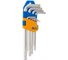 Набор торцевых шестигранных Г-образных ключей с шаром, длинных 9шт KRAFT KT 700562 