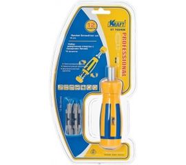 Реверсивная отвертка с битами 12 предметов KRAFT KT 700406 