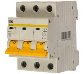 Автоматический трехполюсный выключатель IEK ВА47-29 6А С 4.5кА 9533365 