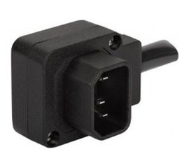 Вилка LANMASTER IEC 60320 C14, 10A, 250V, угловая, разборная, черная LAN-IEC-320-C14/90 