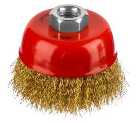 Щетка чашечная для УШМ (латунированная проволока 0,3 мм, 75 мм) MIRAX 35142-075 