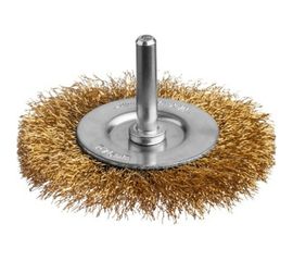 Щетка дисковая для дрели (латунированная проволока 0,3 мм, 75 мм) MIRAX 35145-075 