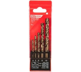 Набор сверл по металлу HSS-Co, 4-10 мм, 5 шт. REDVERG 6627078 