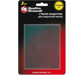 Стекло защитное поликарбонатное (2 шт; 110х90 мм; внешнее) для сварочных масок QUATTRO ELEMENTI 645-587 