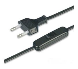 Провод с выключателем и евровилкой 2м, черный REV 05681 2 