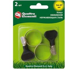Обжимной хомут QUATTRO ELEMENTI 14-27 мм нержавеющая сталь с ключом 2 шт 772-463 