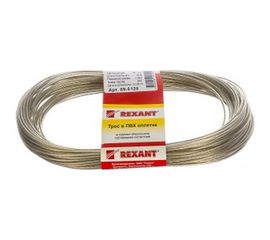 Стальной трос REXANT в ПВХ изоляции d=2.0 мм, моток 20 метров 09-5120 