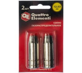 Сопло газораспределительное (2 шт; 12x53 мм) для горелок MIG/MAG QUATTRO ELEMENTI 771-190 