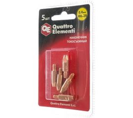 Наконечник токосъемный (5 шт; 0.8 мм; M6x28 мм) QUATTRO ELEMENTI 771-237 