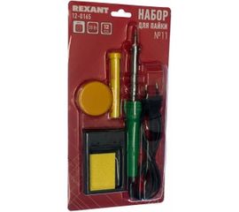 Набор для пайки №11: паяльник 30Вт, подставка, губка для удаления припоя, канифоль, припой REXANT TL-1011 12-0165 