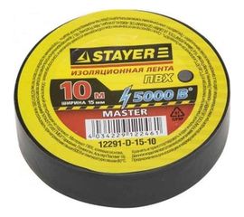 Изолента STAYER Protect-10 ПВХ 10м (0,13х15 мм), черная 12291-D 