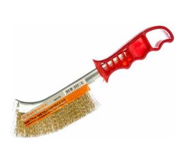 Металлическая щетка с пластмассовой красной ручкой SANTOOL 060102 