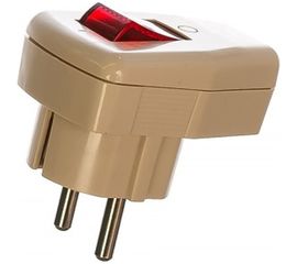 Угловая вилка с выключателем, белая TDM SQ1806-0009 