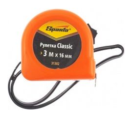Рулетка Classic 3 м х 16 мм, пластиковый корпус SPARTA 31302 