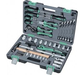 Набор инструмента 1/2", CrV, S2, усиленный кейс, 58шт STELS 14113 