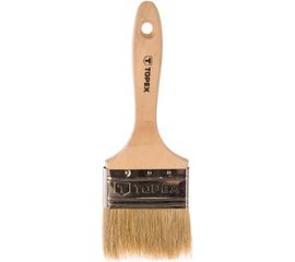 Плоская кисть с деревянной ручкой и сменной щетиной для всех видов ЛКМ 3" TOPEX Профи универсал 20B924 